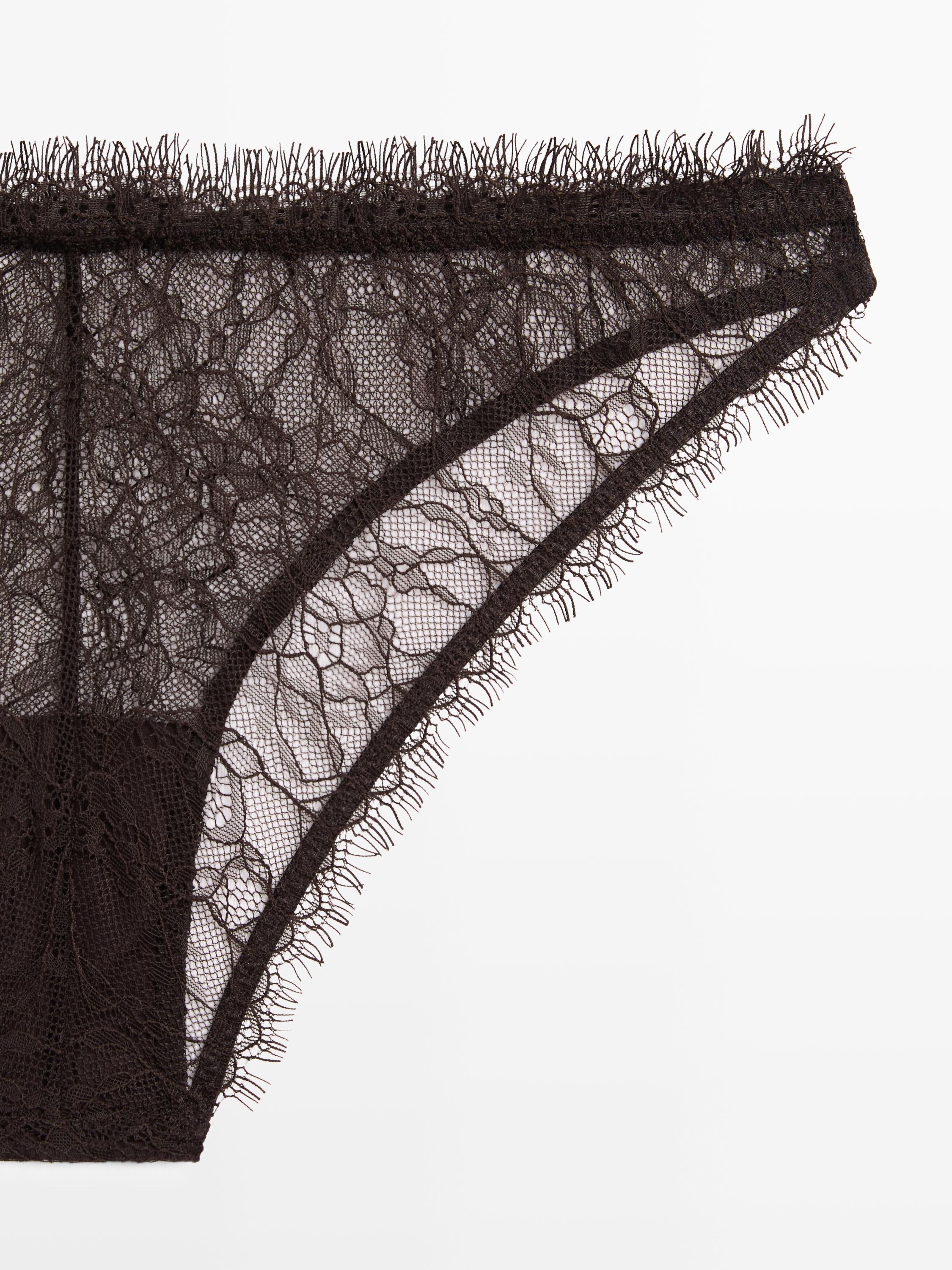 Floral lace briefs