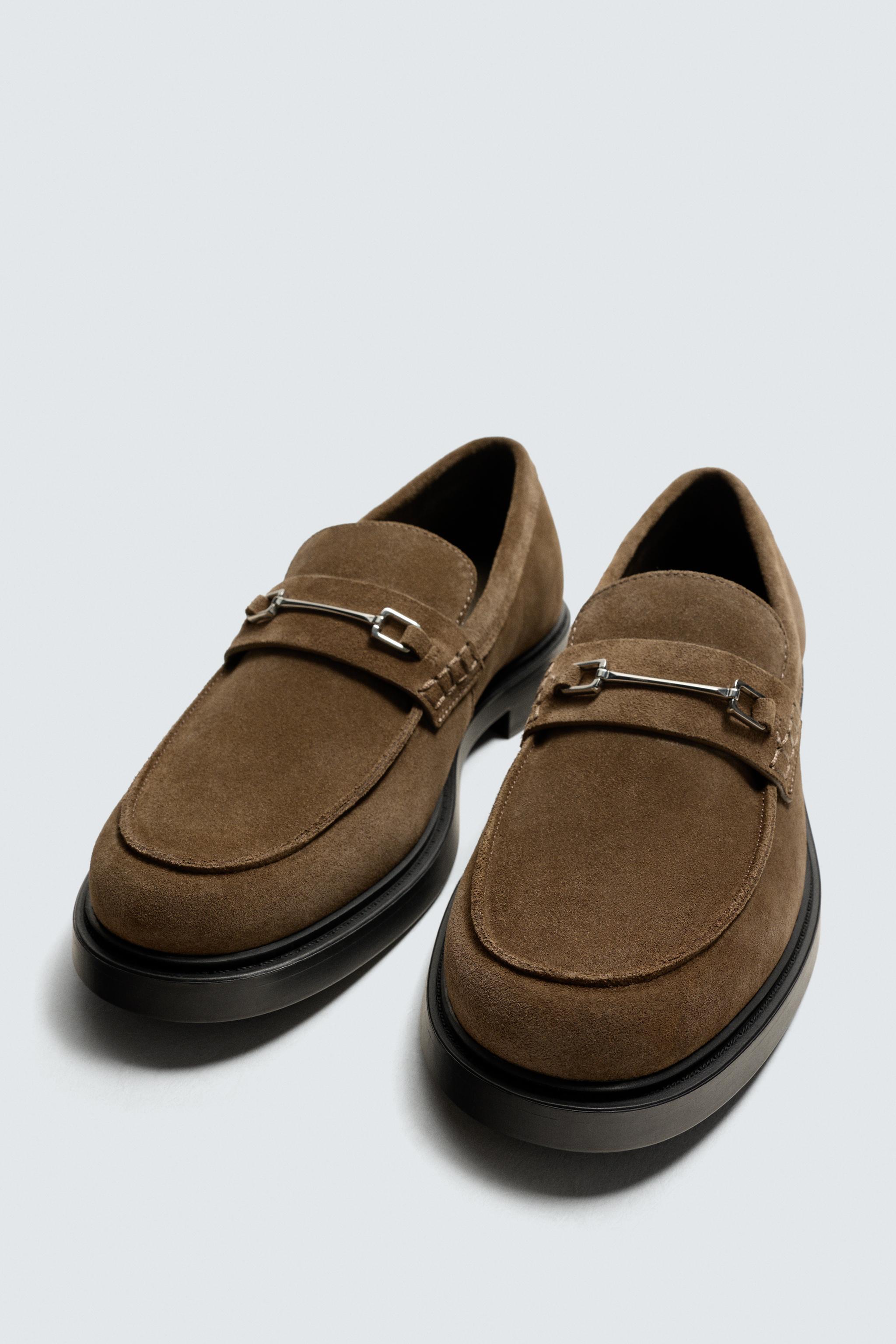 バックル付きレザーローファー - トープグレー | ZARA Japan / 日本