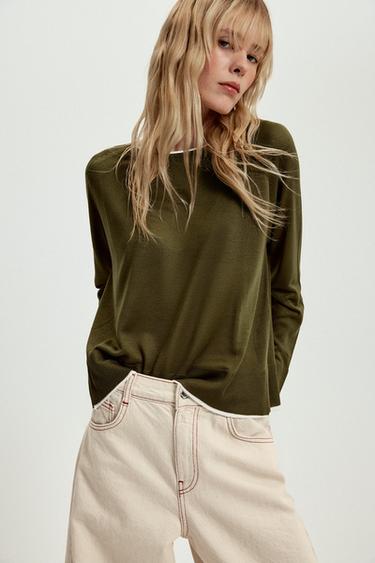 SUÉTER DE TRICÔ EFEITO DUPLO - Azeite da Zara