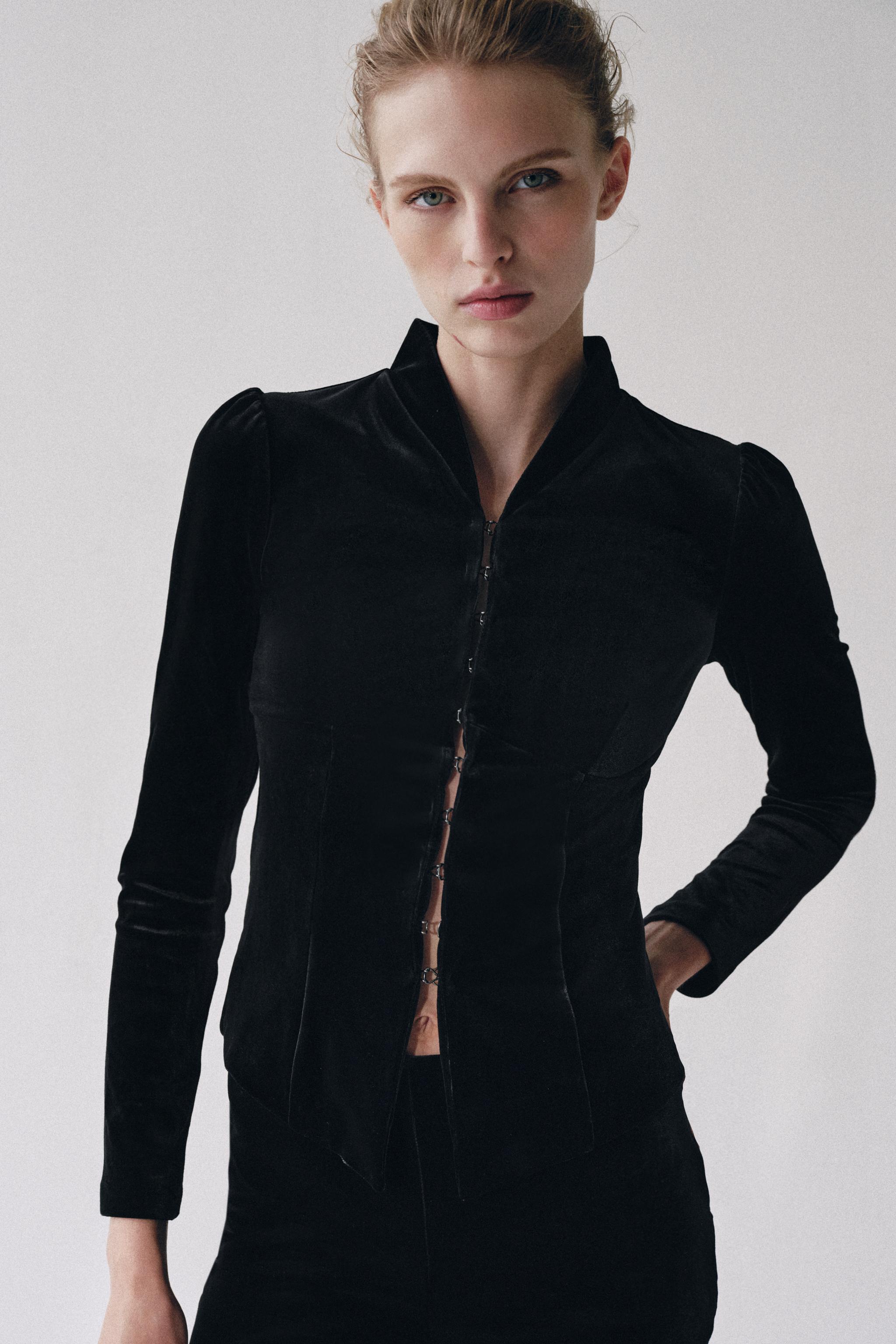 Zara KADİFE FIT KESİM CEKET görsel 5