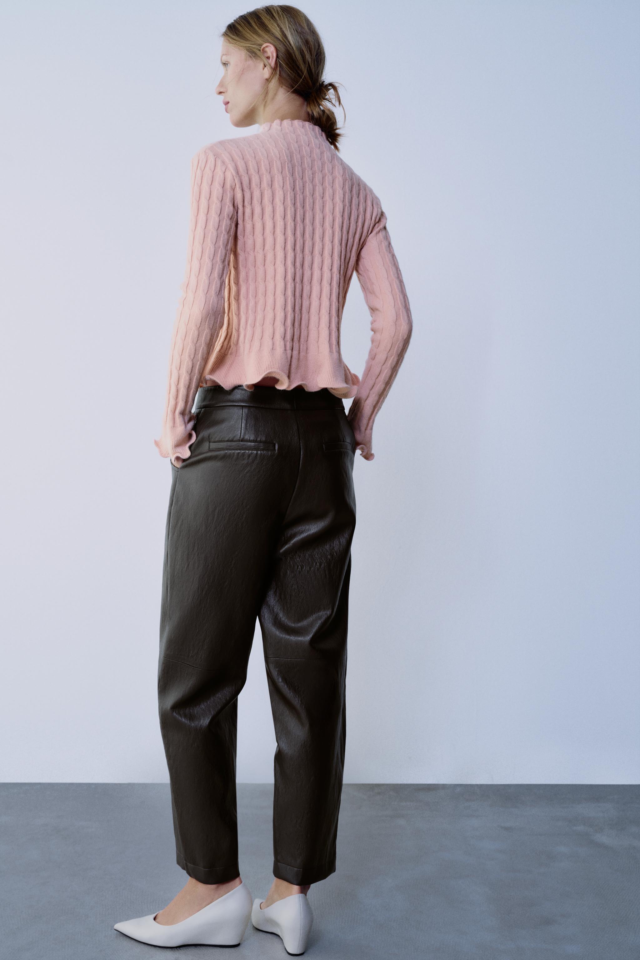 CABLE KNIT CARDIGAN WITH RUFFLES