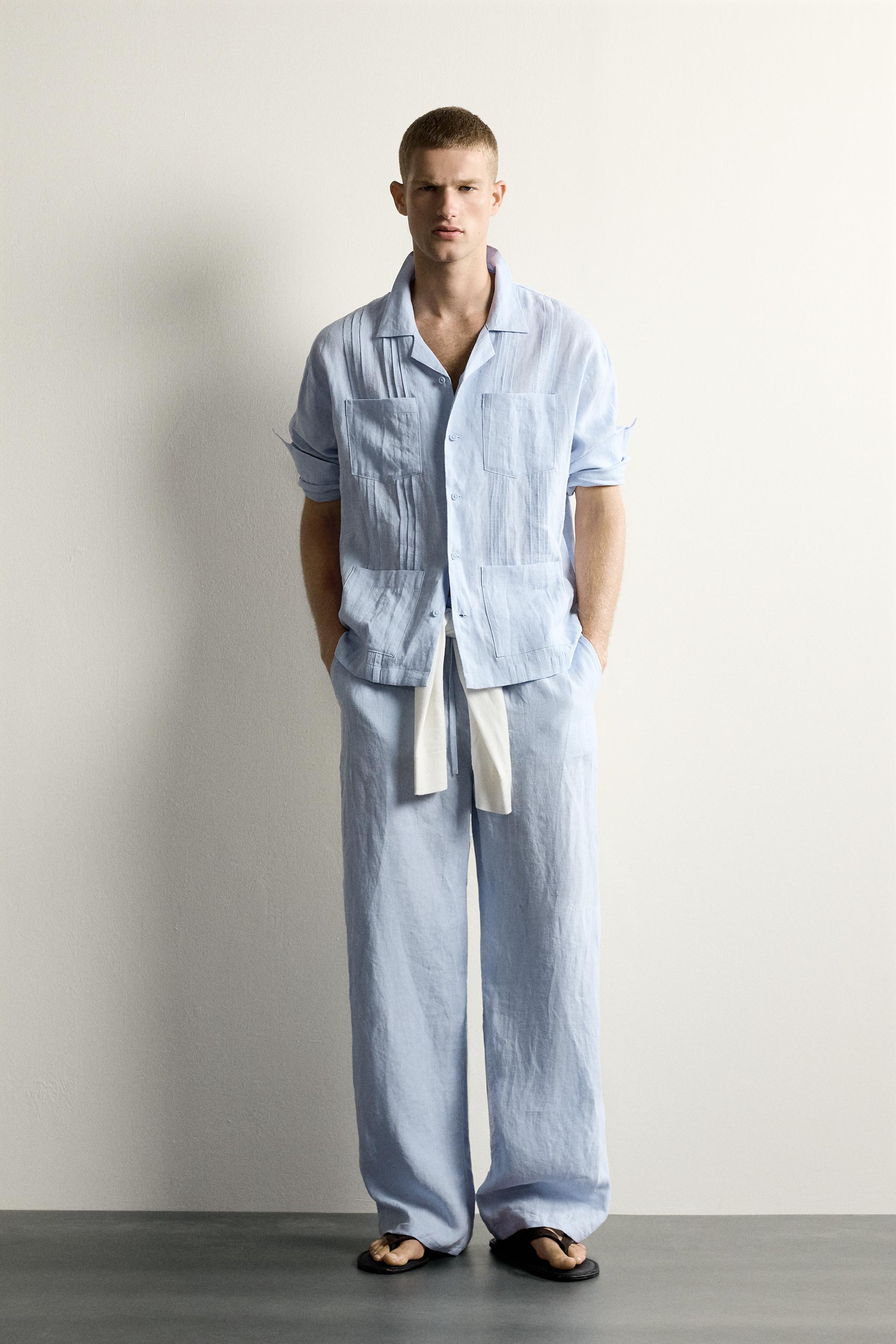 Zara %100 KETEN RELAXED FIT PANTOLON