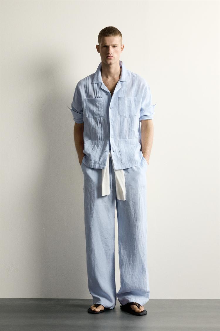100% LINEN RELAXED FIT TROUSERS