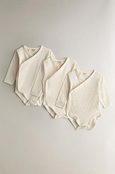 Zara SET OF PRINTED BABY BODYSUITS - Oyster-white