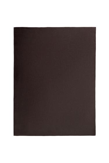 Zara PLAIN FAUX FUR BLANKET - Brown