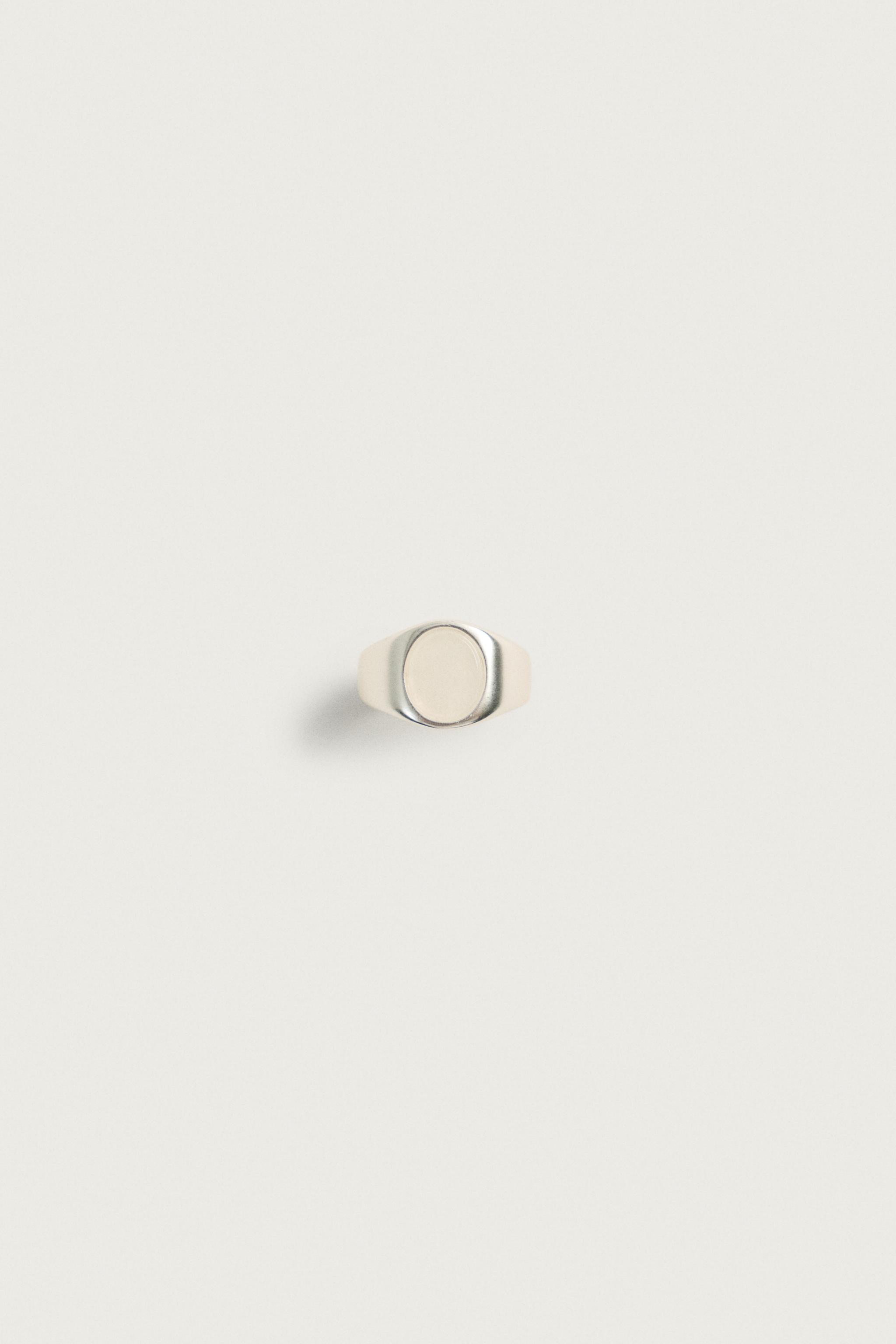COMBINED STONE SIGNET RING — Silver