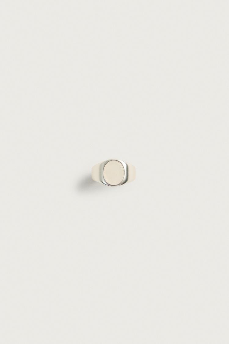 Anillo sello piedra combinada