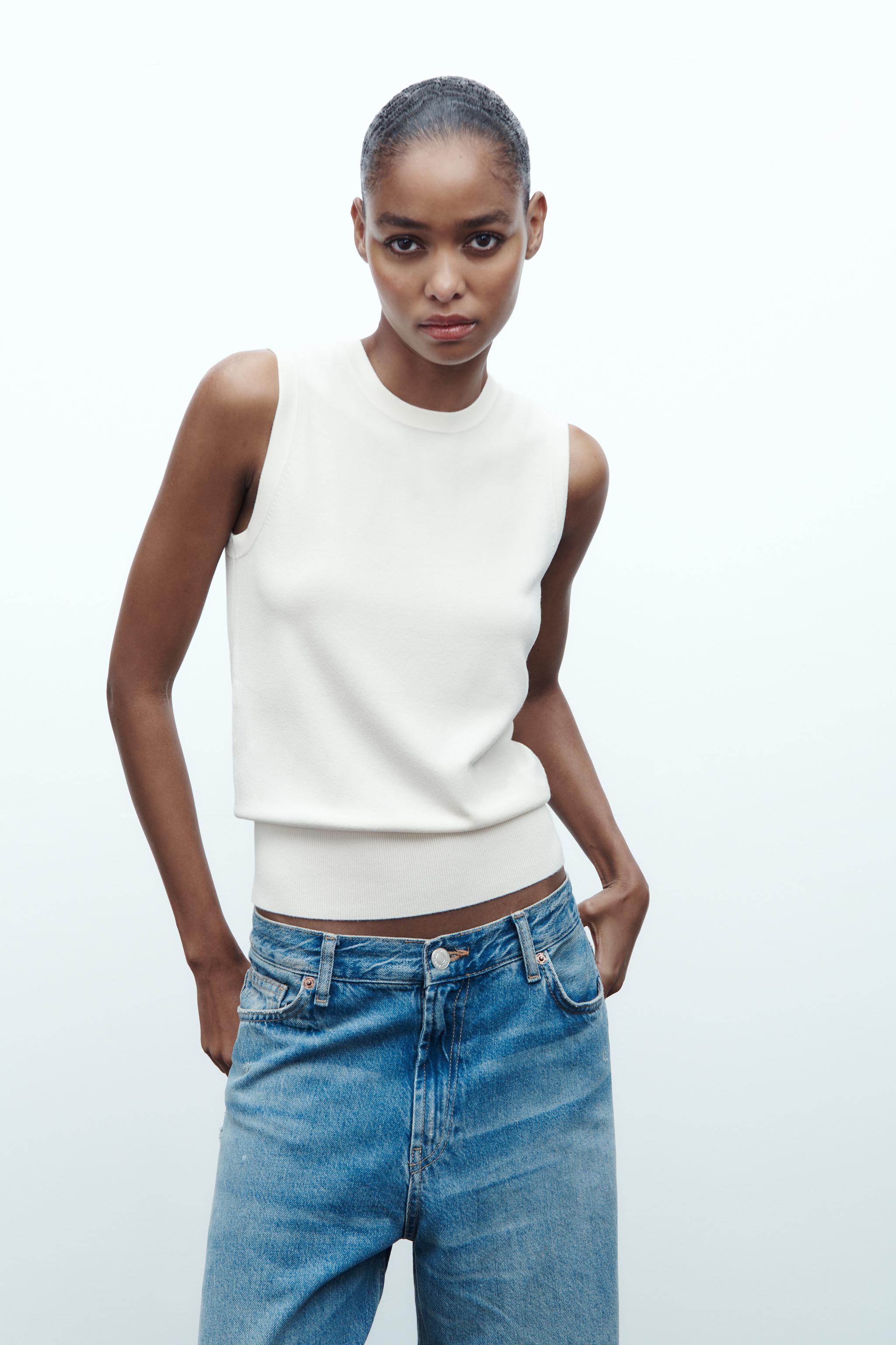 Crop top basico blanco new arrivals