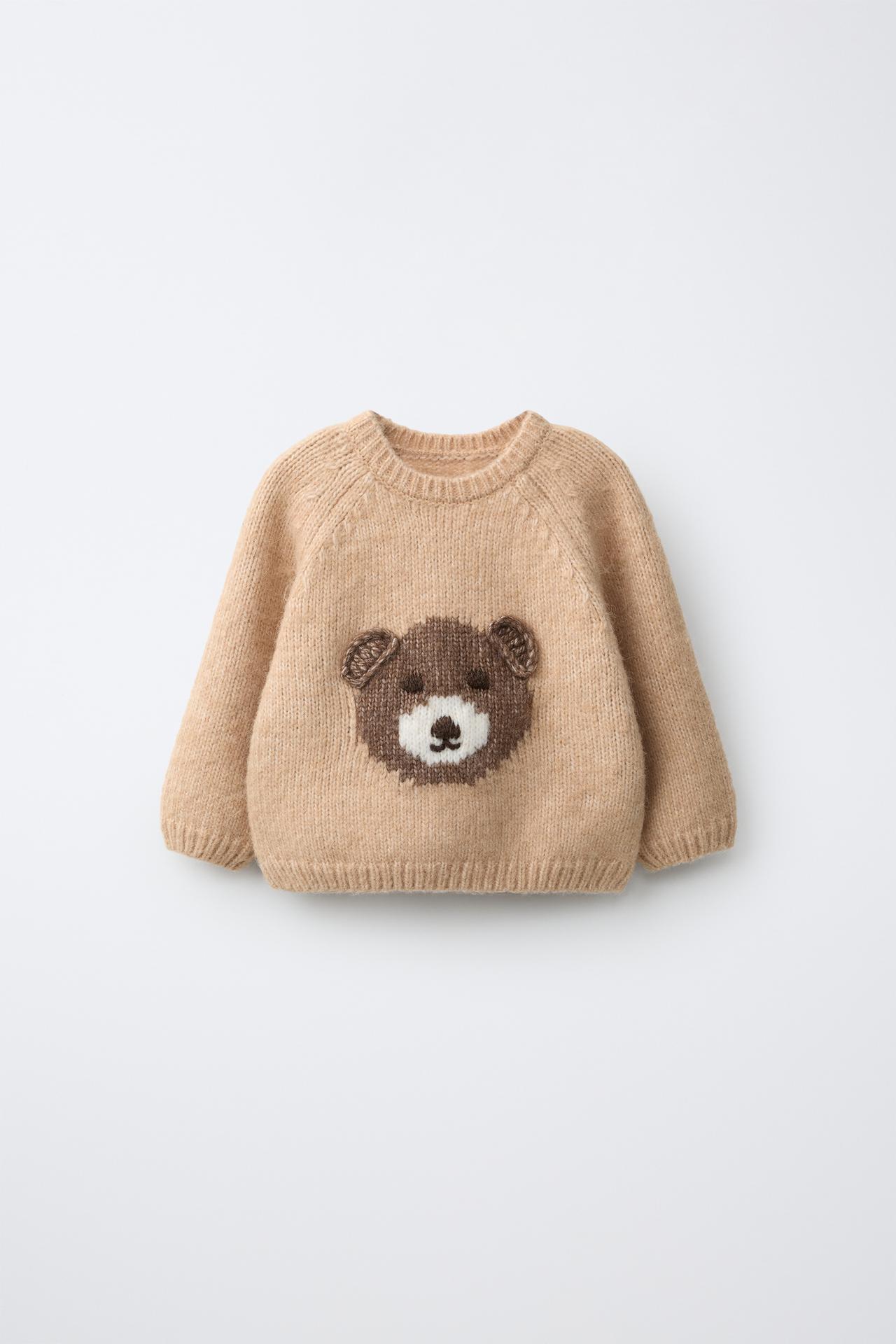 BEAR KNIT SWEATER — Beige