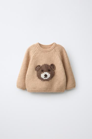 BEAR KNIT SWEATER — Beige 1