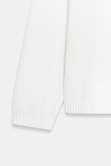 ROUND NECK KNIT JUMPER - White by Zara - Image 7