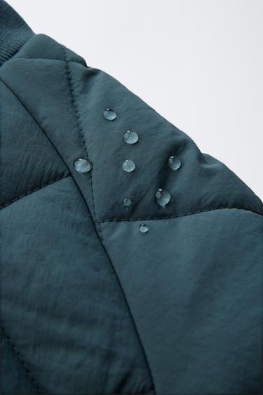 WATER-REPELLENT QUILTED BOMBER JACKET - Green / Blue by Zara - Image 6