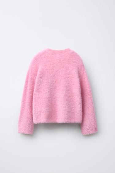PULL EN MAILLE EFFET POIL - Rose de Zara - Image 1