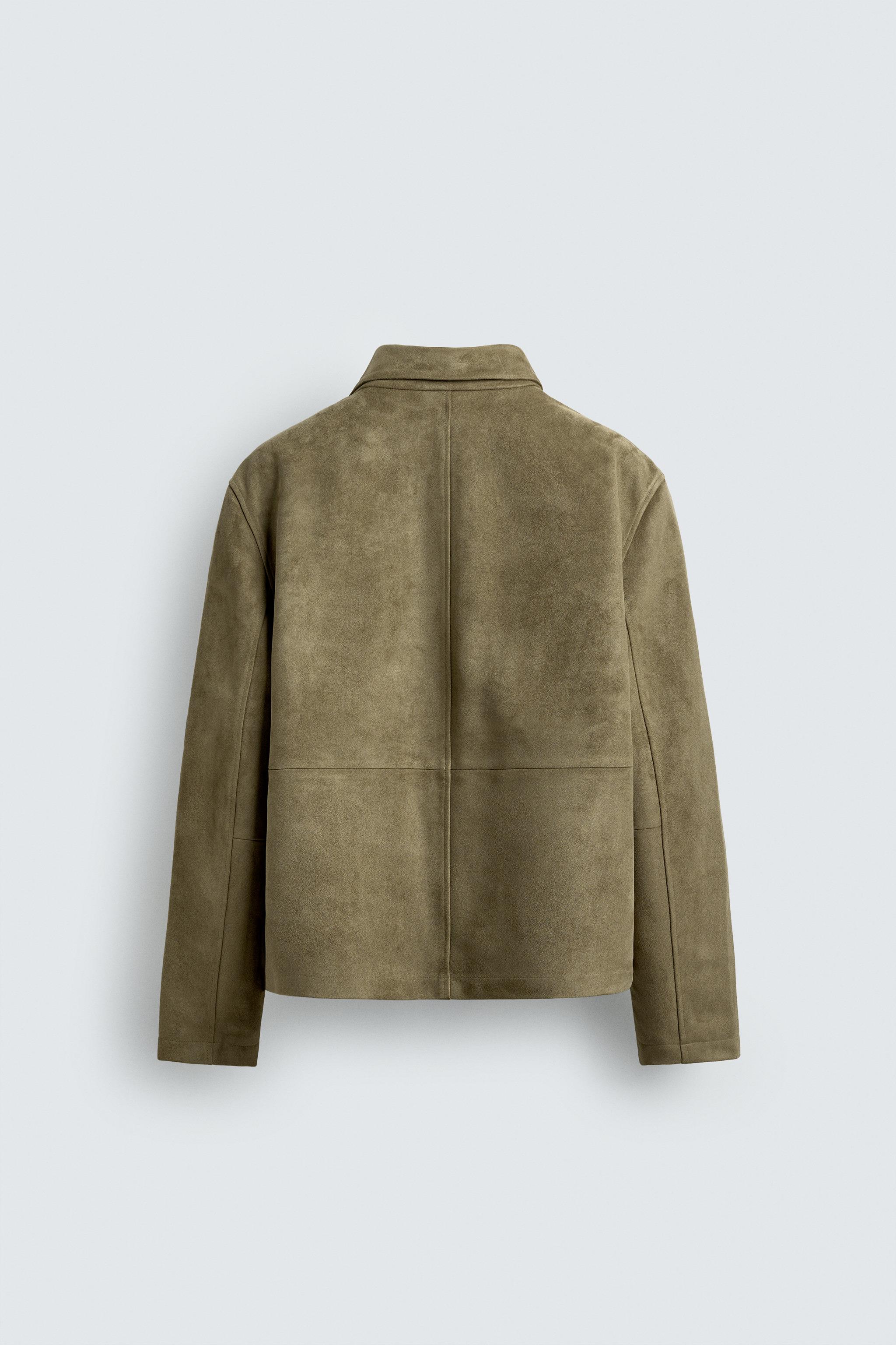 今季　ZARA フェイクスエードジャケット フェイクスエードポケットジャケット - グレーグリーン | ZARA Japan