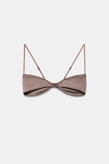 HAUT DE BIKINI À FRONCES - Gris taupe de Zara - Image 2