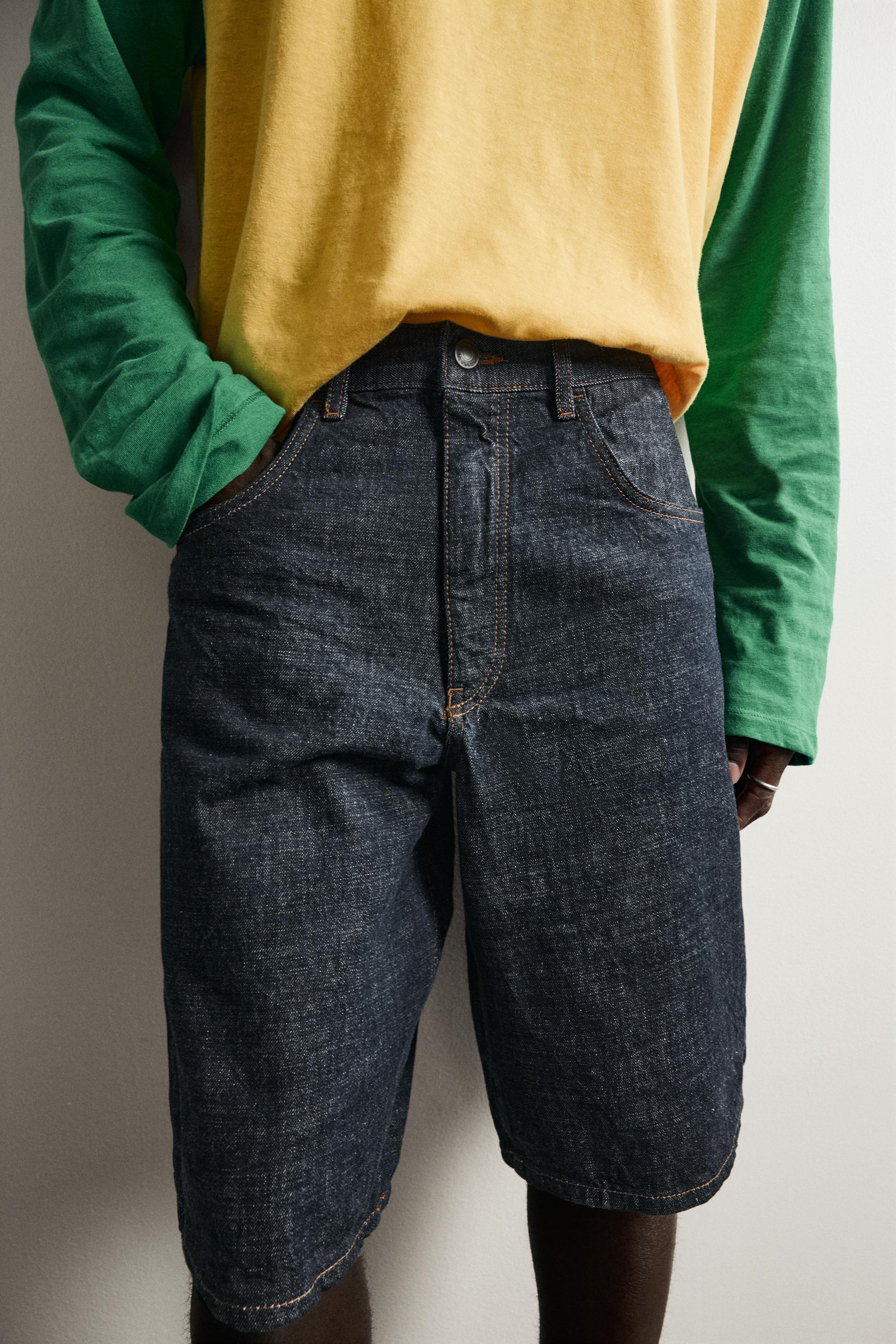 Zara BAGGY FIT DENIM BERMUDA görsel 6