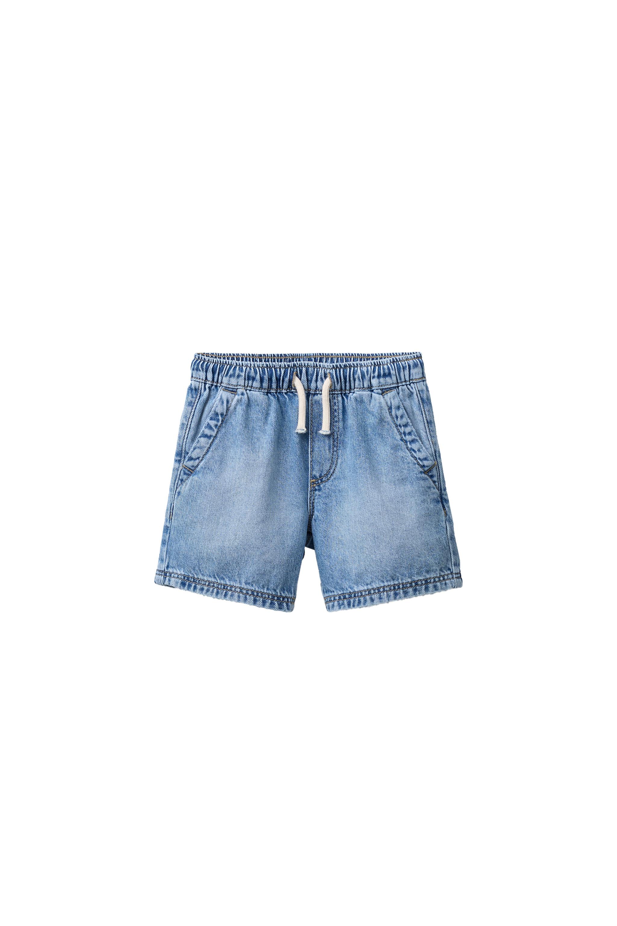 ラベル付きデニムバミューダパンツ - ライトブルー | ZARA Japan / 日本