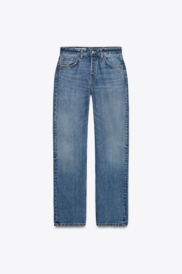 GERADE GESCHNITTENE TRF-JEANS MIT MITTELHOHEM BUND - Marineblau von Zara - Bild 0