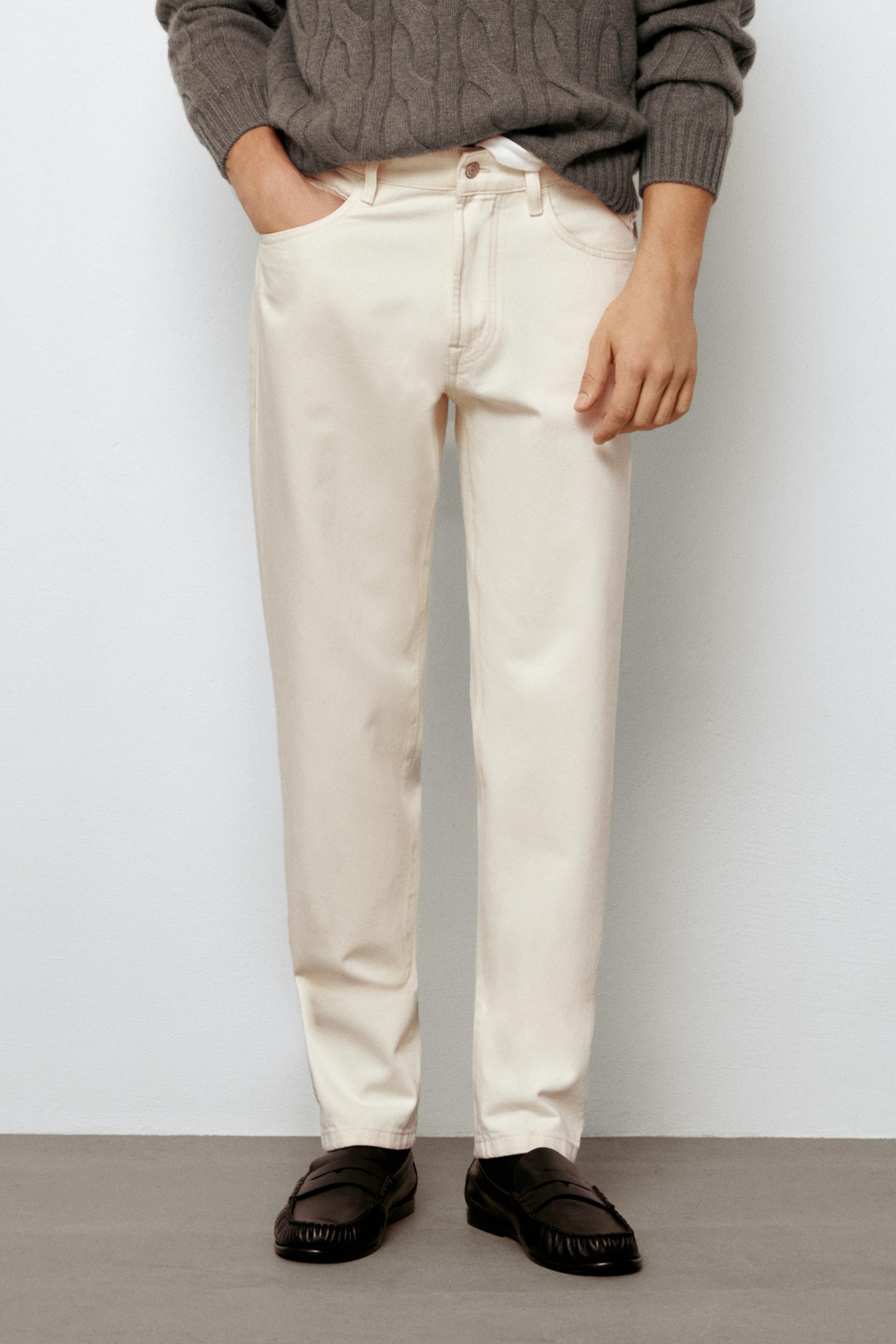 Tapered fit jeans — Ecru