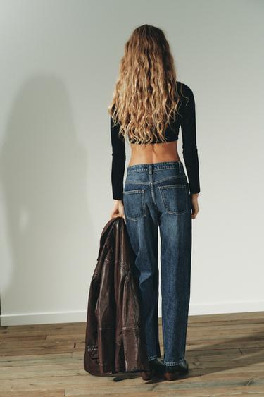 JEAN TRF MOM FIT TAILLE HAUTE - Bleu marine de Zara - Image 3
