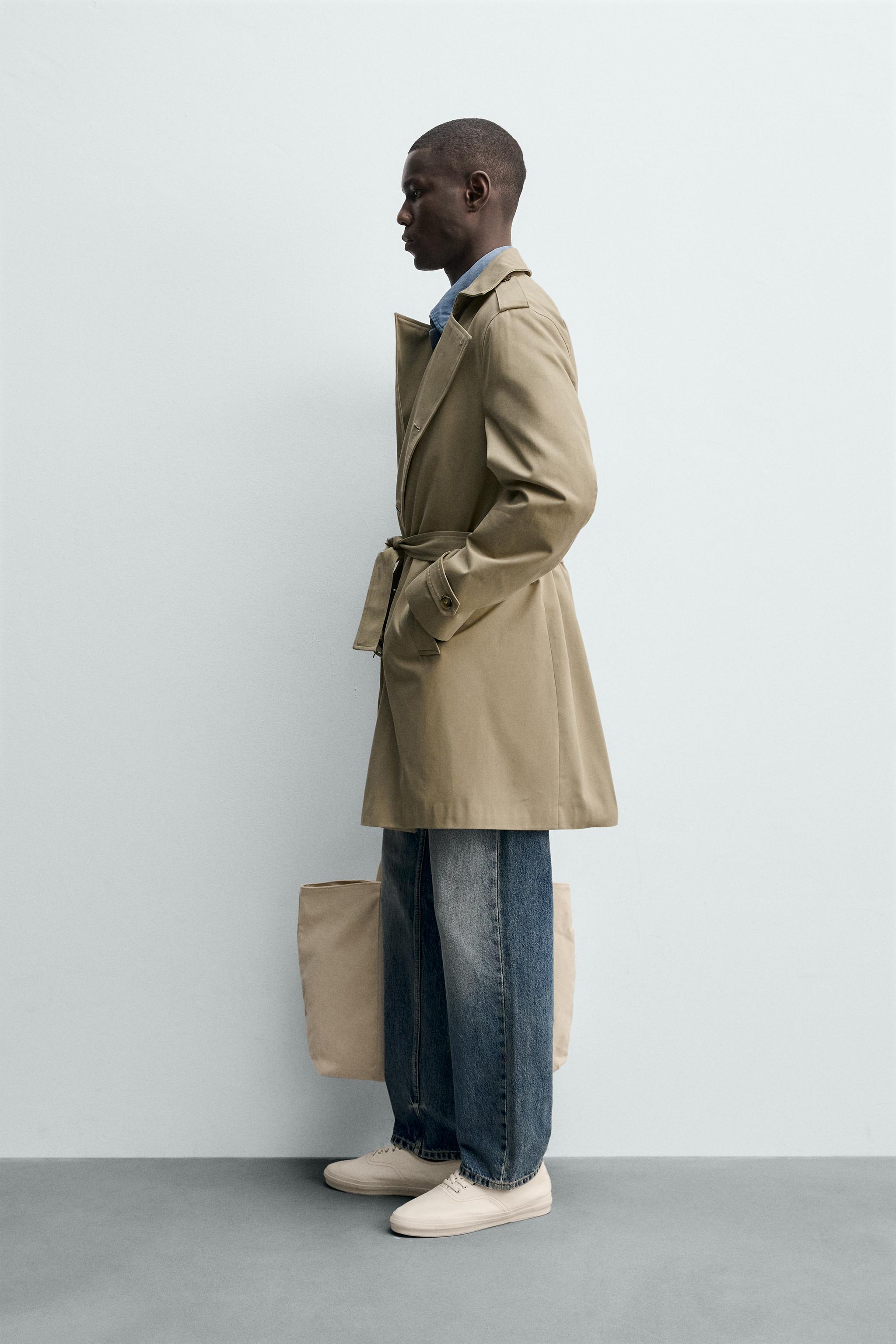 レギュラーフィット ダブルブレストトレンチコート - ベージュ | ZARA