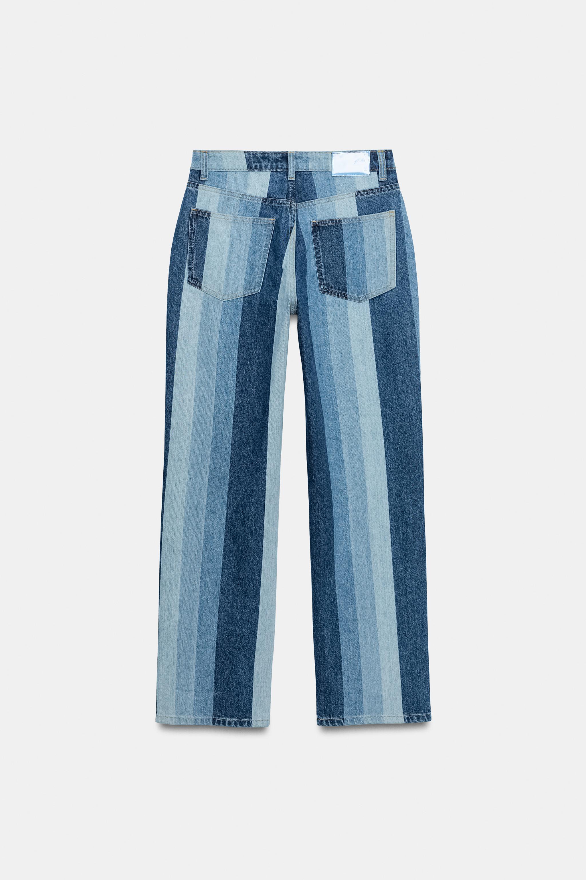 Женские джинсы Zara Z1975 STRIPED STRAIGHT JEANS — фото 5