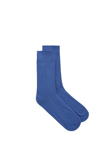 RIBBED SOCKS - Neon blue by Zara