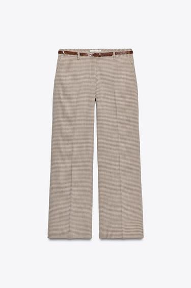 Zara BELTED PANTS - Light camel