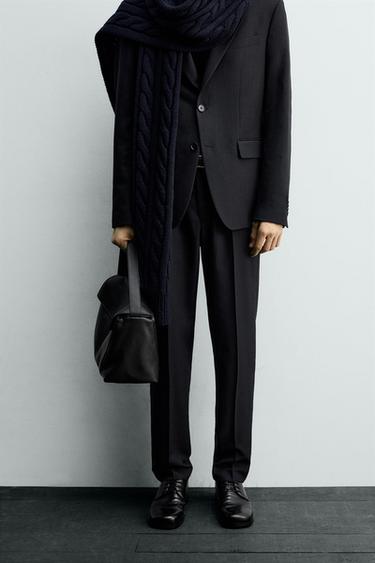 PINSTRIPED SUIT TROUSERS - Navy blue by Zara