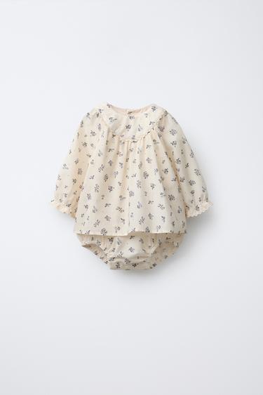 VESTIDO BODY ESTAMPADO FLORES - Crudo de Zara