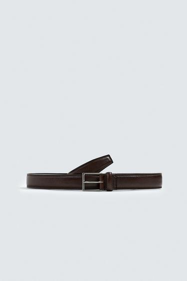 LEATHER DRESS BELT - Brown by Zara