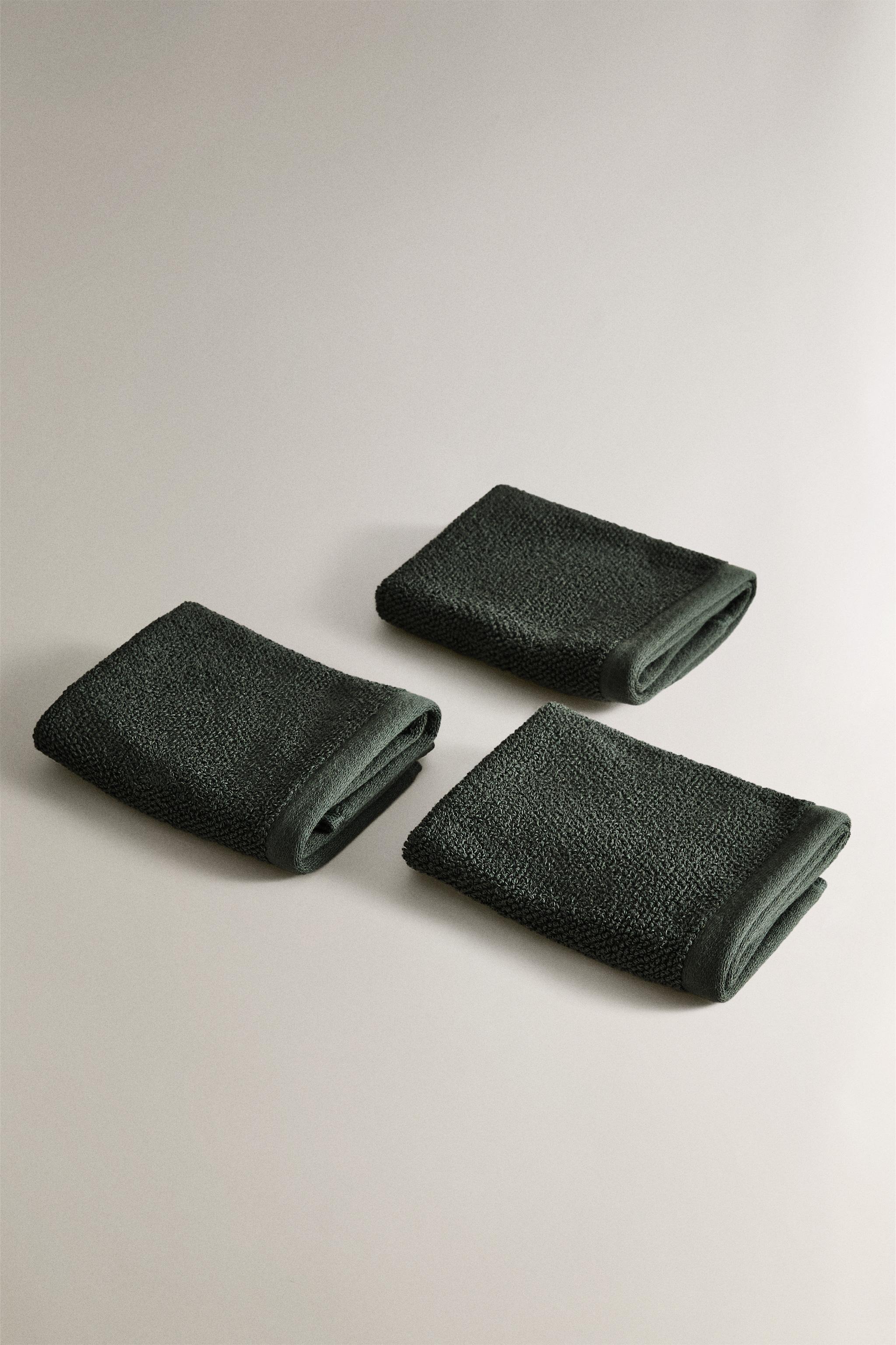 SET OF RICE STITCH COTTON HAND TOWELS (SET 3)