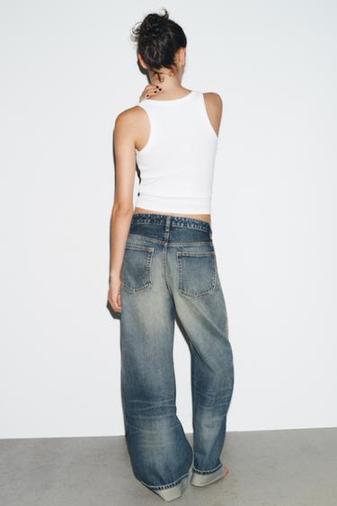 JEAN TRF BAGGY REPLIÉ DÉCHIRURES TAILLE MOYENNE - Bleu marine de Zara - Image 5