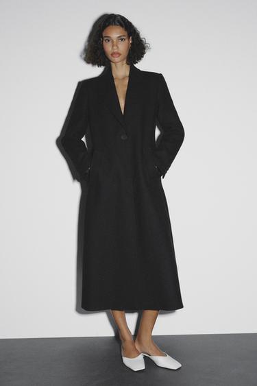 Zara WOOL BLEND COAT - Black - Image 0