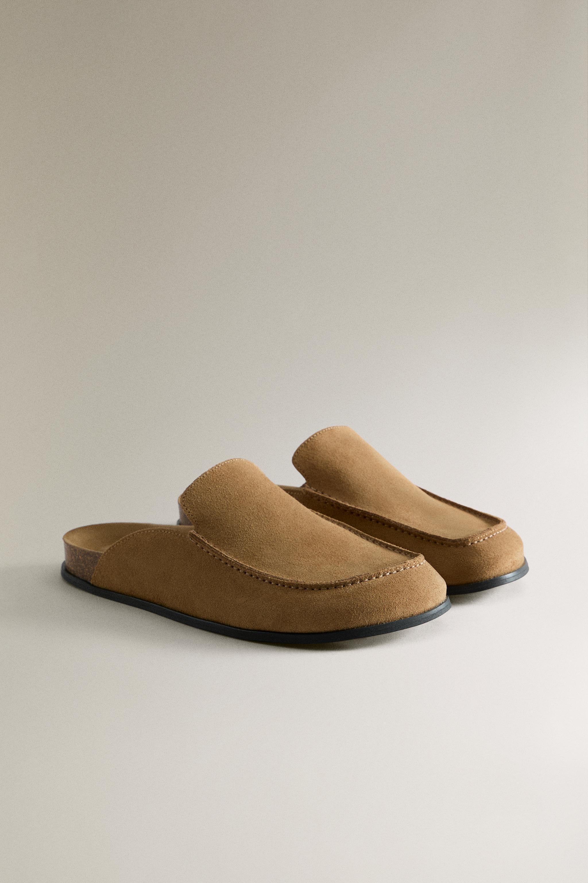 LEATHER MULE CLOG SLIPPERS - Brown | ZARA United States