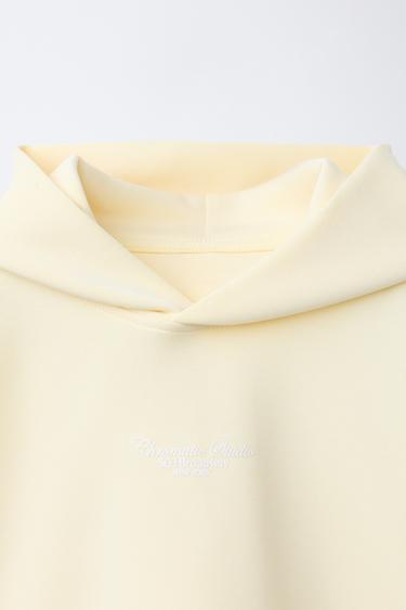 SWEAT À CAPUCHE UNI - Jaune de Zara - Image 2