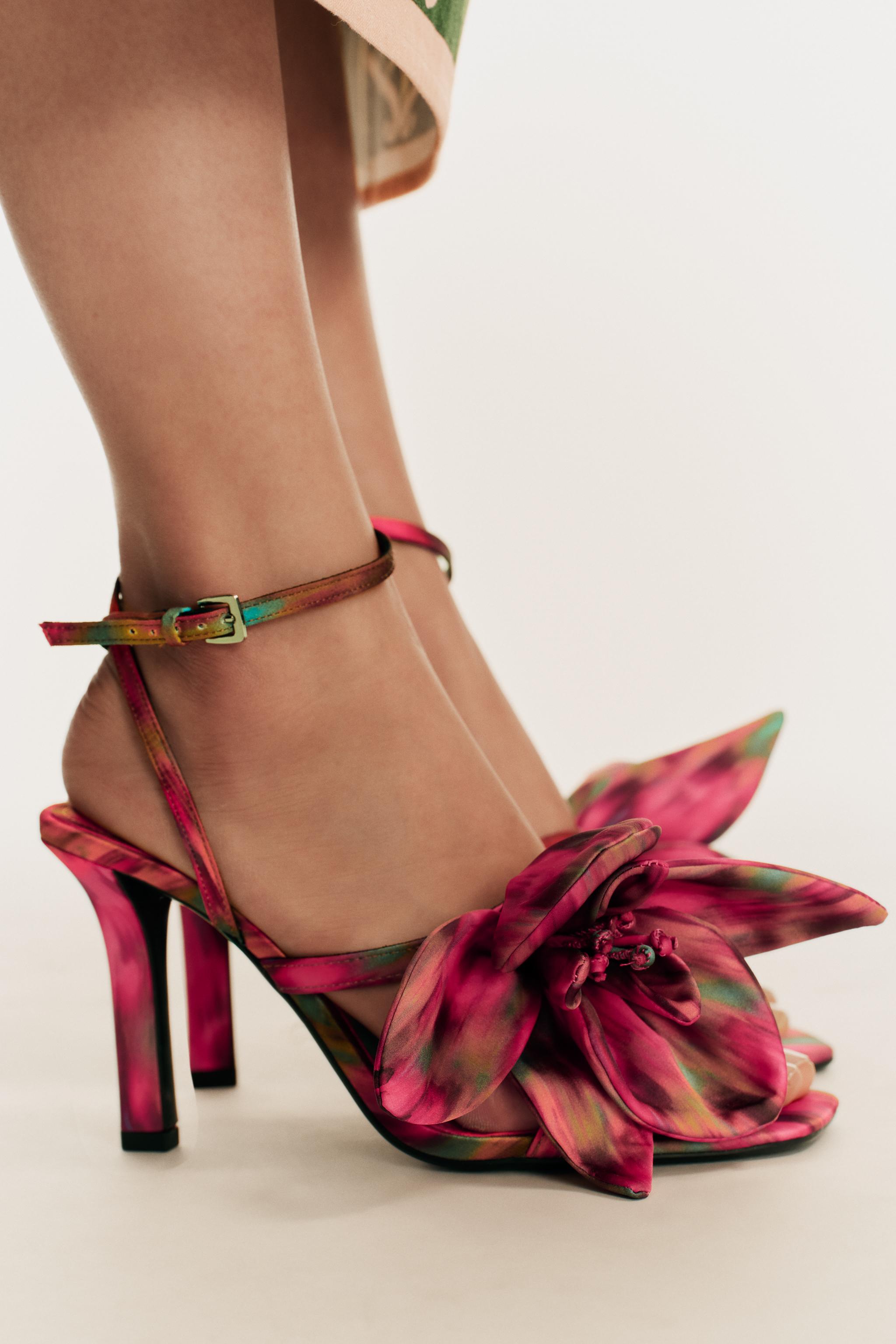 LIMITED EDITION FLORAL HEELED SANDALS