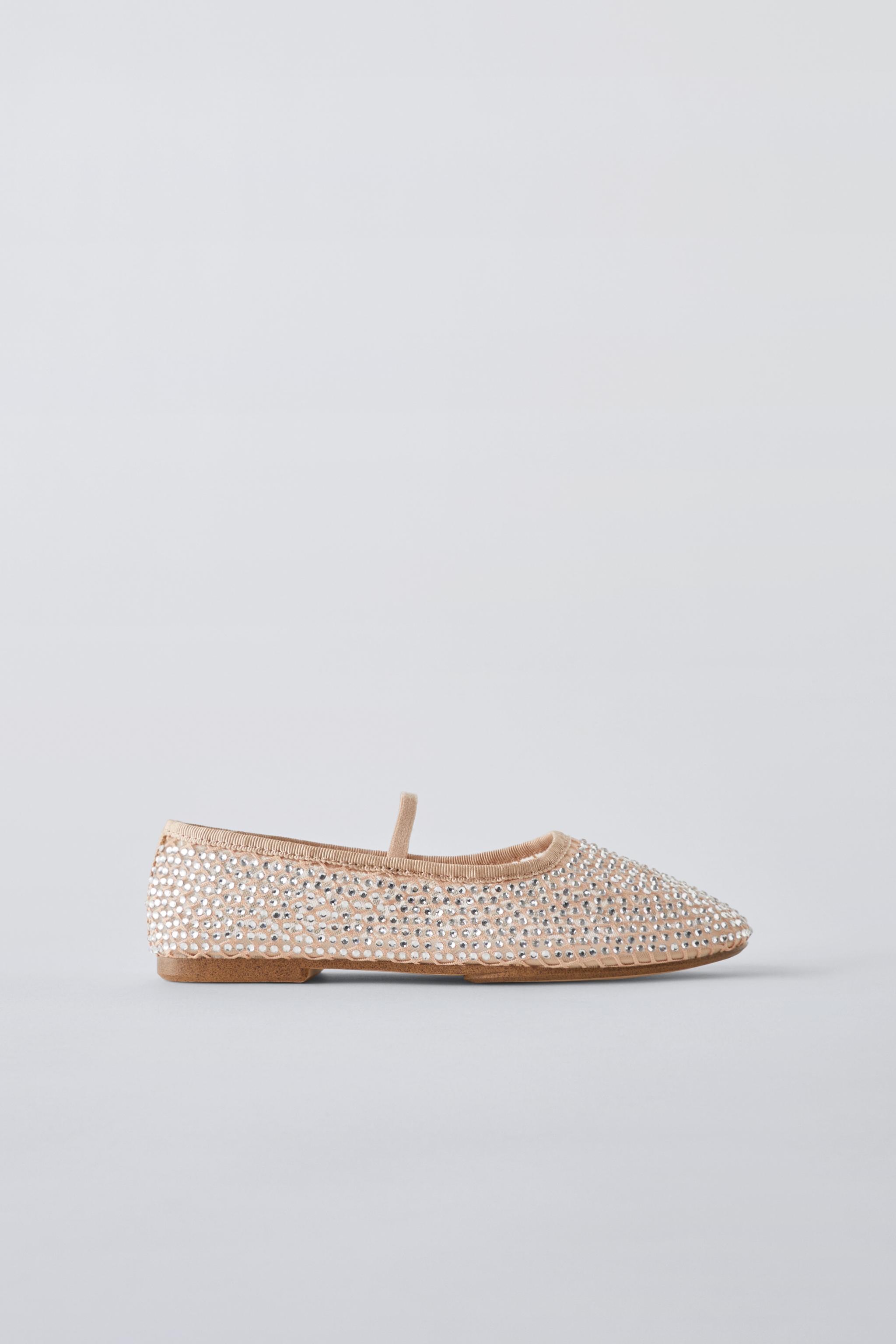 rose gold glitter ballet flats