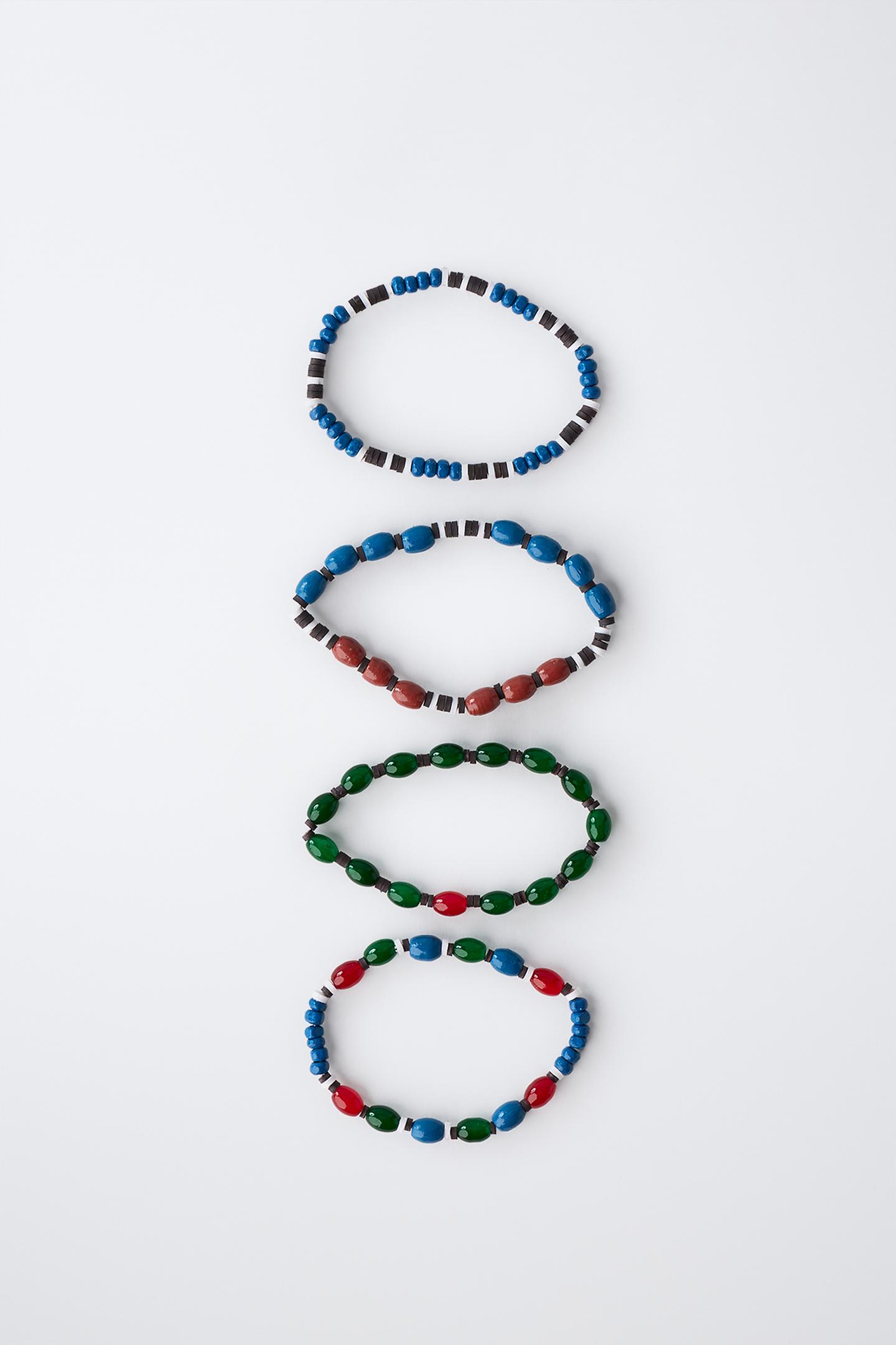 Детские браслеты Zara Four-Pack Beaded, цвет: Разноцветный — фото 4