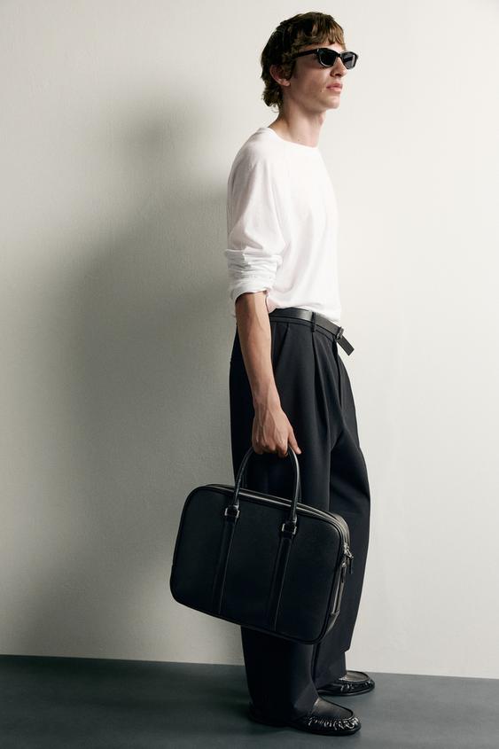 TEXTURED BRIEFCASE - Black by Zara - Image 0