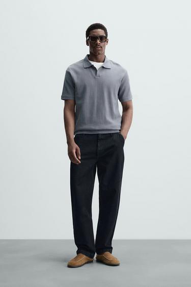 POLO ESTRUCTURA VERTICAL - Azul lavado de Zara - Imagen 0