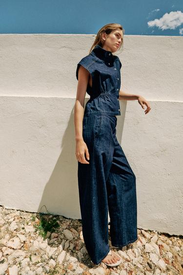 PANTALON DROIT EN LIN - Indigo de Zara - Image 3