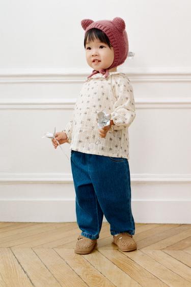 MŨ TRÙM ĐẦU DỆT KIM CÓ TAI - Màu hồng từ Zara