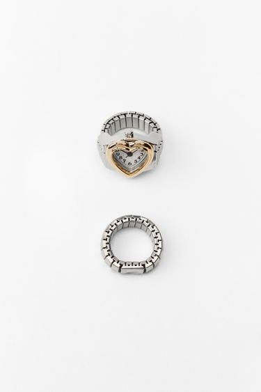 PACK OF 2 WATCH RINGS - Silver by Zara - Image 3