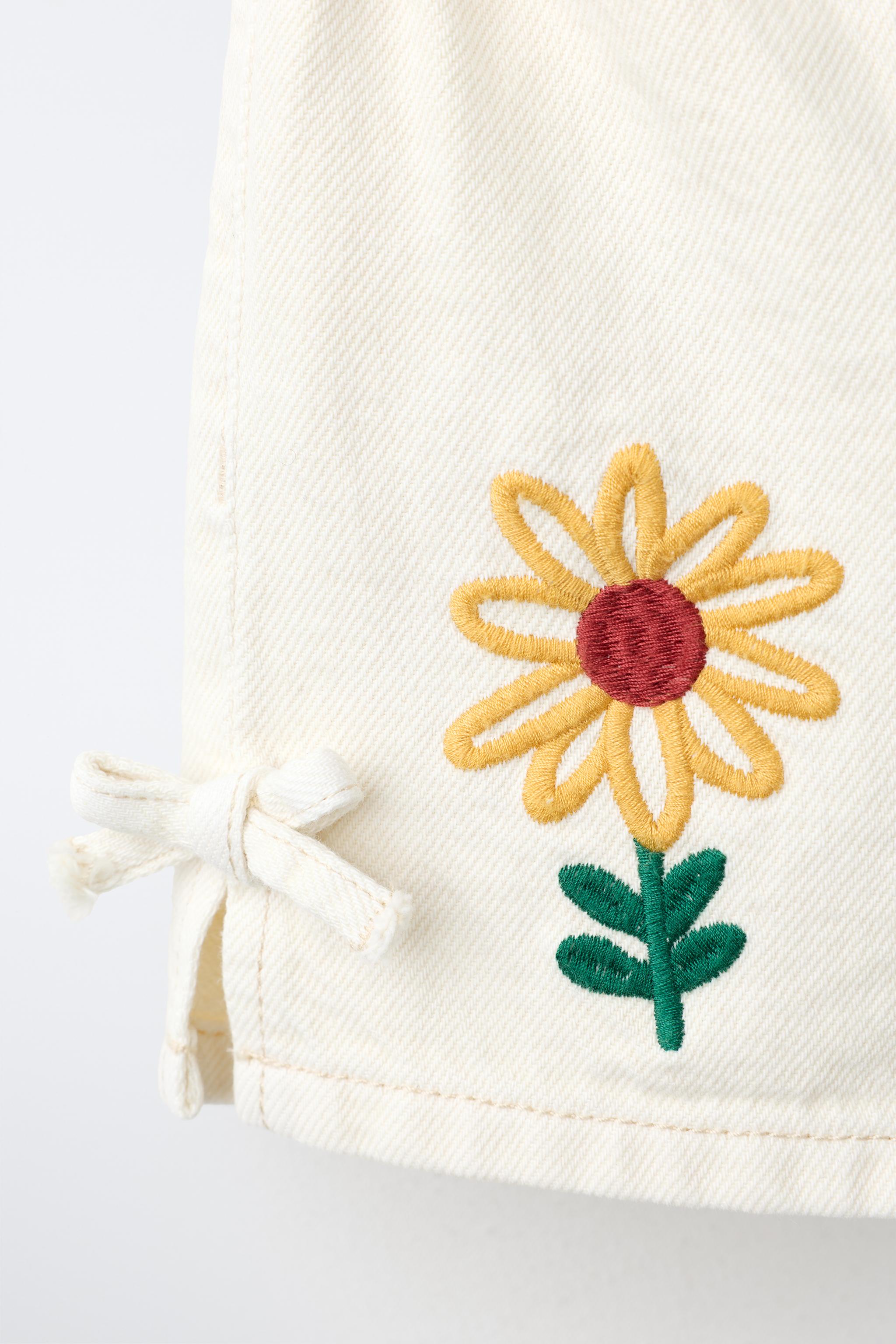 Детские шорты Zara EMBROIDERED PAPERBAG SHORTS — фото 5