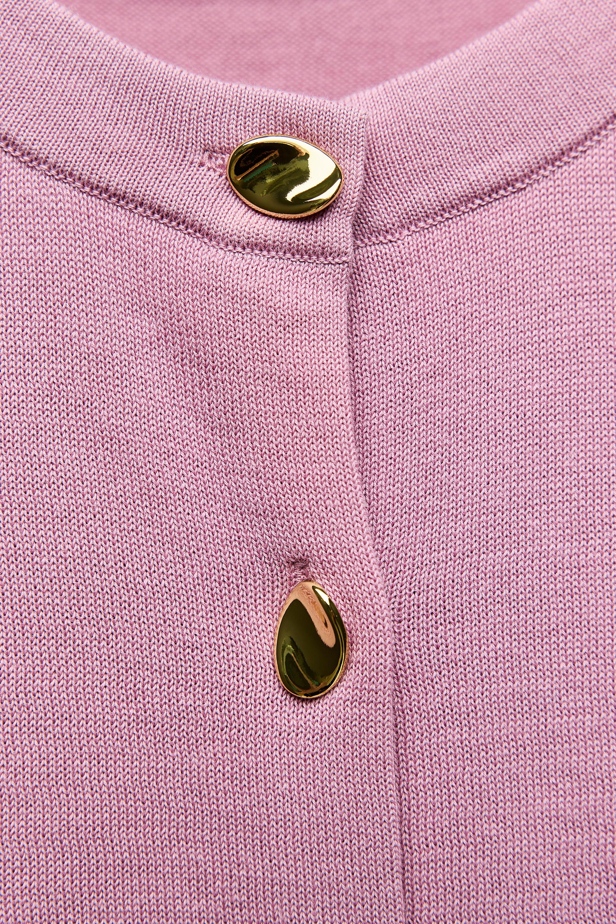 ZARA WOMAN NWT SS22 hotsell PINK KNIT CARDIGAN WITH GOLDEN BUTTONS