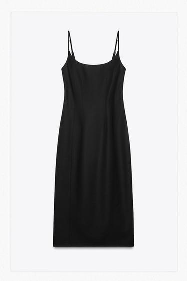 VESTIDO MIDI ENTALLADO ZW COLLECTION - Negro de Zara