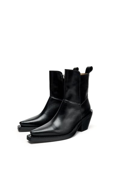 BOTÍN PIEL COWBOY LIMITED EDITION - Negro de Zara