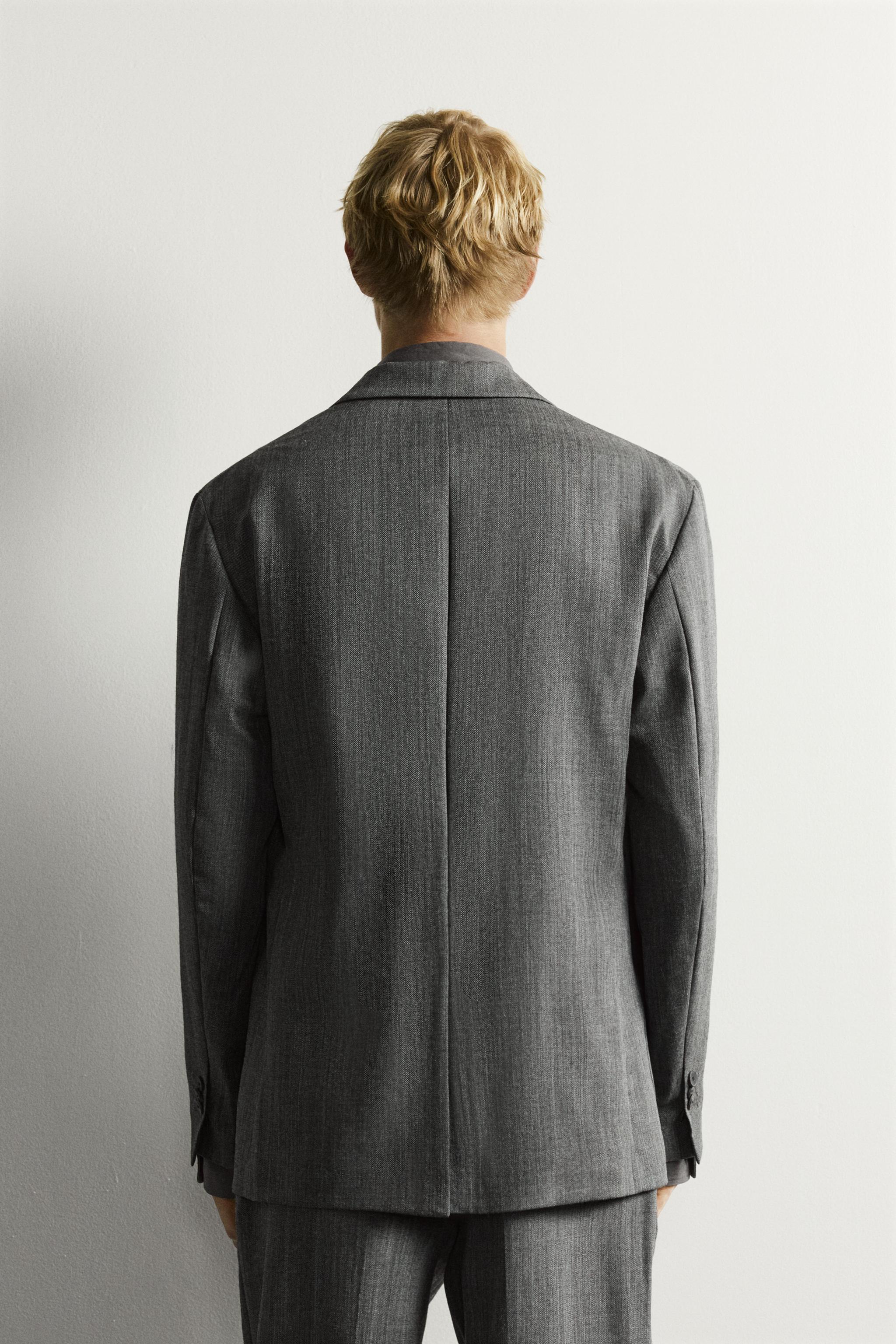 RELAXED FIT 100% WOOL SUIT BLAZER