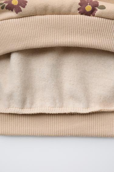 ENSEMBLE SWEAT-SHIRT ET LEGGING CÔTELÉ IMPRIMÉ - Ocre de Zara - Image 4
